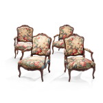 Suite de quatre fauteuils d'époque Louis XV, vers 1730