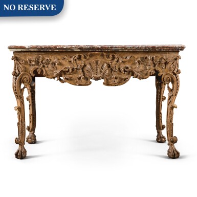 View full screen - View 1 of Lot 54. A Franco-Flemish carved and stained walnut console table, probably Liège, early 18th century.