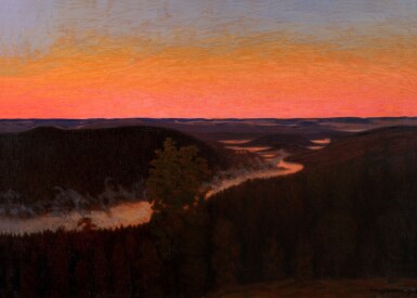 View full screen - View 1 of Lot 17. Landscape at Twilight near Glafsfjorden-Värmland.