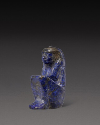 View full screen - View 1 of Lot 216. An Egyptian Lapis Lazuli Figure of Maat, 25th/26th Dynasty, 750-525 B.C..