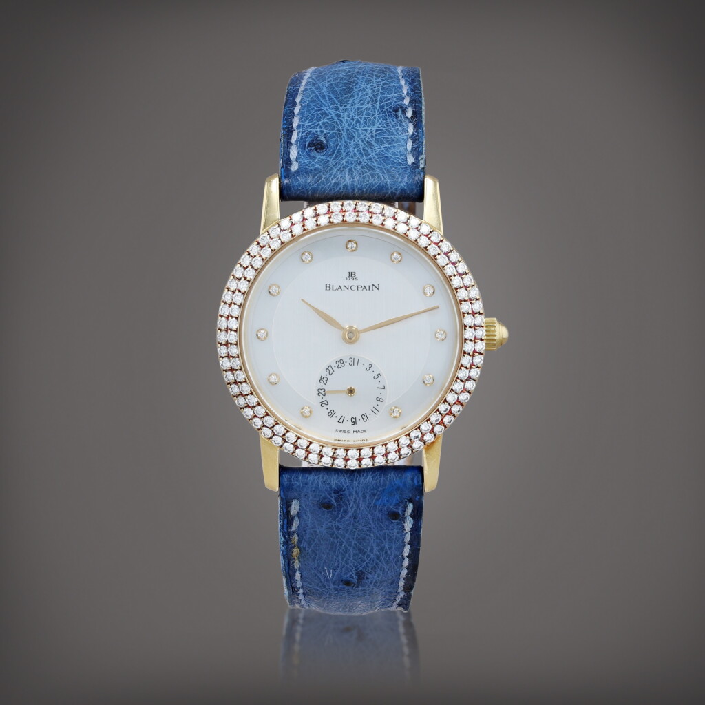 View full screen - View 1 of Lot 729. Villeret, N°1 Montre bracelet en or jaune sertie de diamants avec date | Yellow gold diamond-set wristwatch with date Vers 2003 | Circa 2003.
