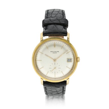 View full screen - View 1 of Lot 118. Reference 3445 'Monodate' A yellow gold automatic wristwatch with date, Made in 1973.