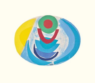 View full screen - View 1 of Lot 186. SIR TERRY FROST, R.A. | OVAL SILVERY BLUE.