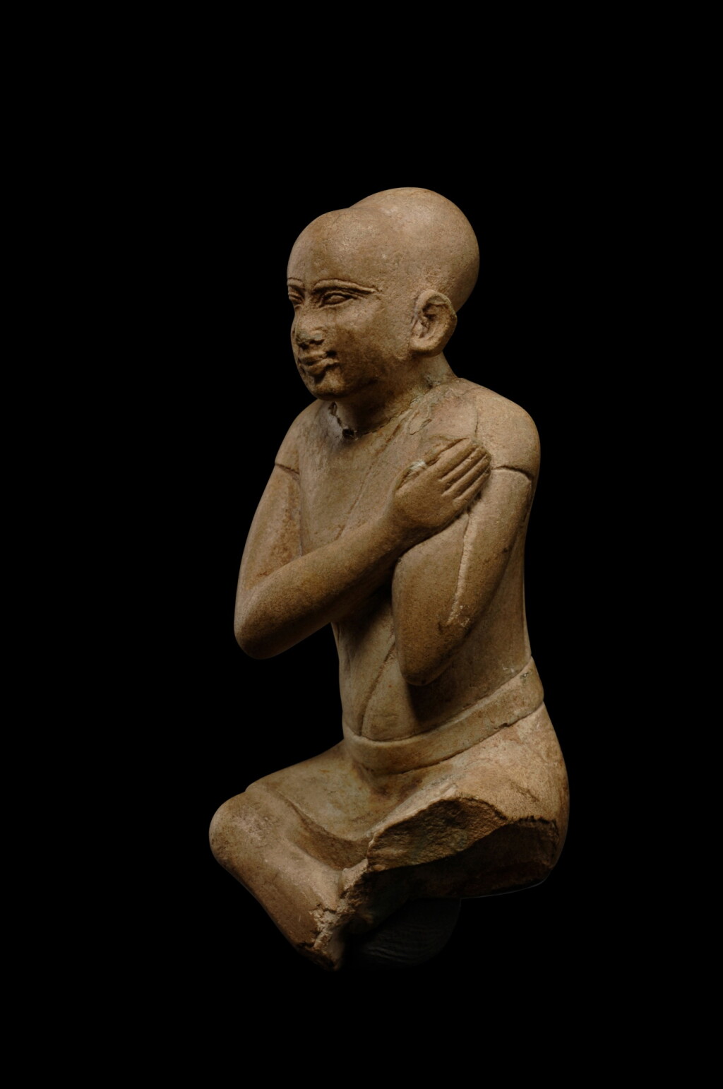 View full screen - View 1 of Lot 10. An Egyptian Pale Green Faience Figure of a Dwarf, 26th/30th Dynasty, 664-342 B.C..