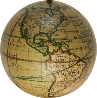 View full screen - View 1 of Lot 131. TERRESTRIAL AND CELESTIAL POCKET GLOBE, LONDON, 1808.