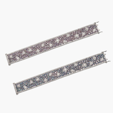View full screen - View 1 of Lot 1485. Alexandrite and Diamond Bracelet | 亞歷山大變色石 配 鑽石 手鏈.