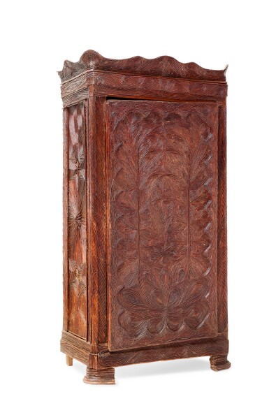 View full screen - View 1 of Lot 118. A FRENCH WICKER ON PINE FRAME CUPBOARD, 19TH CENTURY | ARMOIRE EN BAGUETTES D'OSIER SUR BÂTI DE SAPIN, FRANCE, XIXE SIÈCLE.