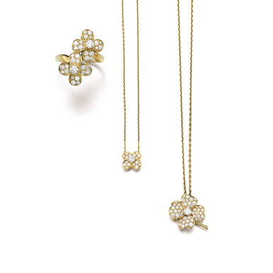 View full screen - View 1 of Lot 1606. VAN CLEEF & ARPELS | GROUP OF DIAMOND JEWELLERY 梵克雅寶 | 鑽石珠寶首飾.