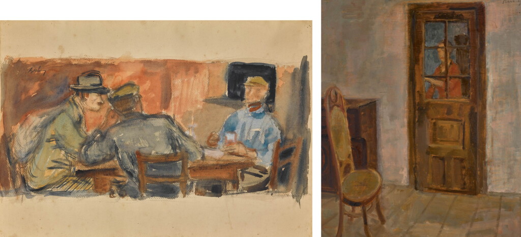 View full screen - View 1 of Lot 116. RÓBERT BERÉNY | TWO INTERIOR SCENES.