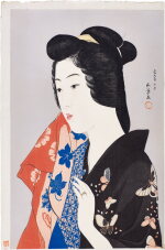 Hashiguchi Goyo (1880-1921) | Woman with a Towel (Tenugui no onna) | Showa period, 20th century