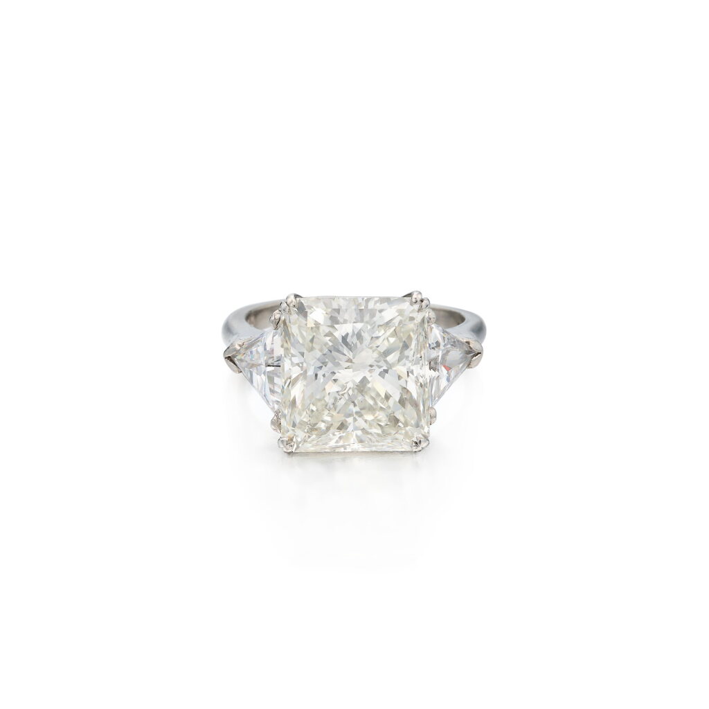 View full screen - View 1 of Lot 55. Diamond and Diamond Simulant Ring.