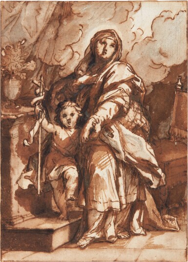 View full screen - View 1 of Lot 98. The Infant Baptist with Saint Elizabeth.