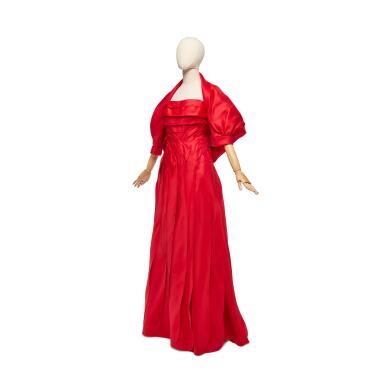 red valentino organza dress Valentino Garavani Organza Midi Dress | Red