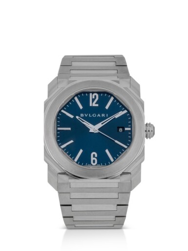 View full screen - View 1 of Lot 103. BULGARI | OCTO, REF BGO 38 S STAINLESS STEEL AUTOMATIC WRISTWATCH WITH DATE CIRCA 2016.