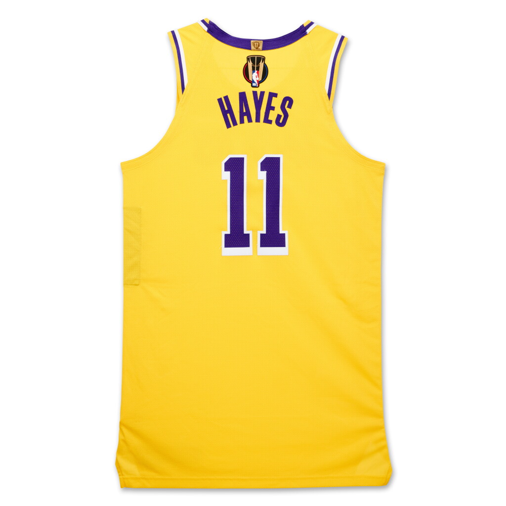 View full screen - View 1 of Lot 48. Jaxson Hayes Los Angeles Lakers 2023-2024 In-Season Tournament Semifinals Game Worn Icon Edition Jersey.