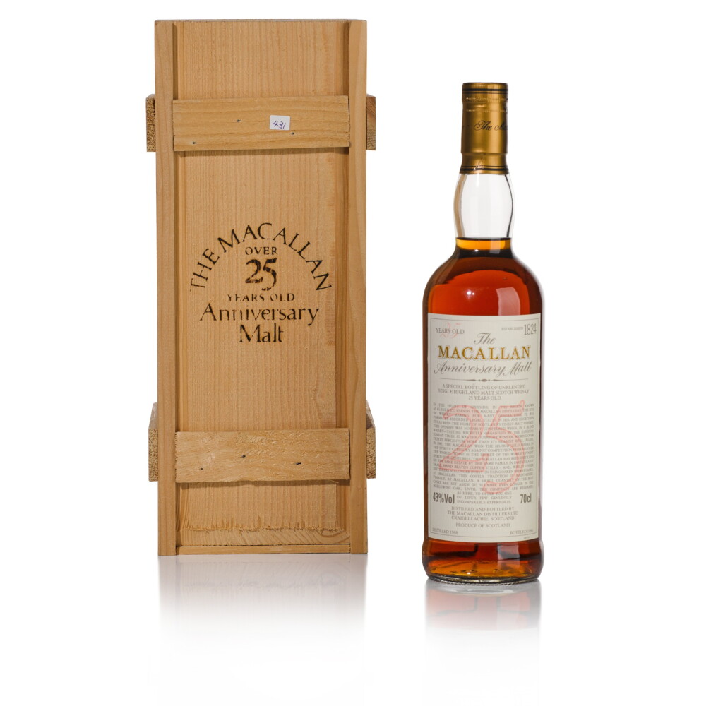 View full screen - View 1 of Lot 102. The Macallan 25 Year Old Anniversary Malt 43.0 abv 1968 (1 BT70).