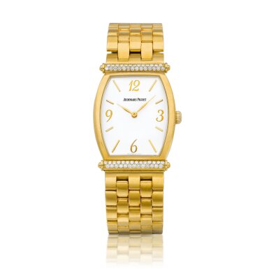 View full screen - View 1 of Lot 8730. Carnegie, Reference 14944BA/Z/1032BA/01 | A yellow gold and diamond-set wristwatch with bracelet, Circa 2005 | 愛彼 | Carnegie 型號14944BA/Z/1032BA/01 | 黃金鑲鑽石鏈帶腕錶,約2005年製.