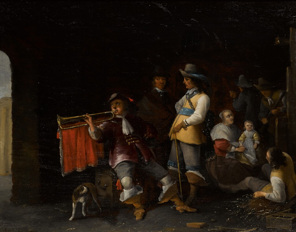 View full screen - View 1 of Lot 147. ANTHONIE PALAMEDESZ. | A guard room interior.