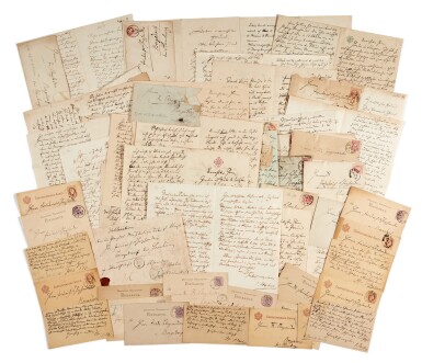 View full screen - View 1 of Lot 21. J. Brahms. Important series of 44 autograph letters signed, to Friedrich Chrysander, mostly unpublished, 1869-1894.