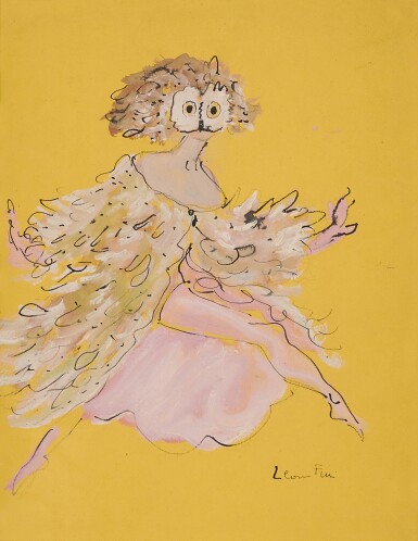 View full screen - View 1 of Lot 447. Dessin pour le ballet "Rêve de Leonor - La Chouette".