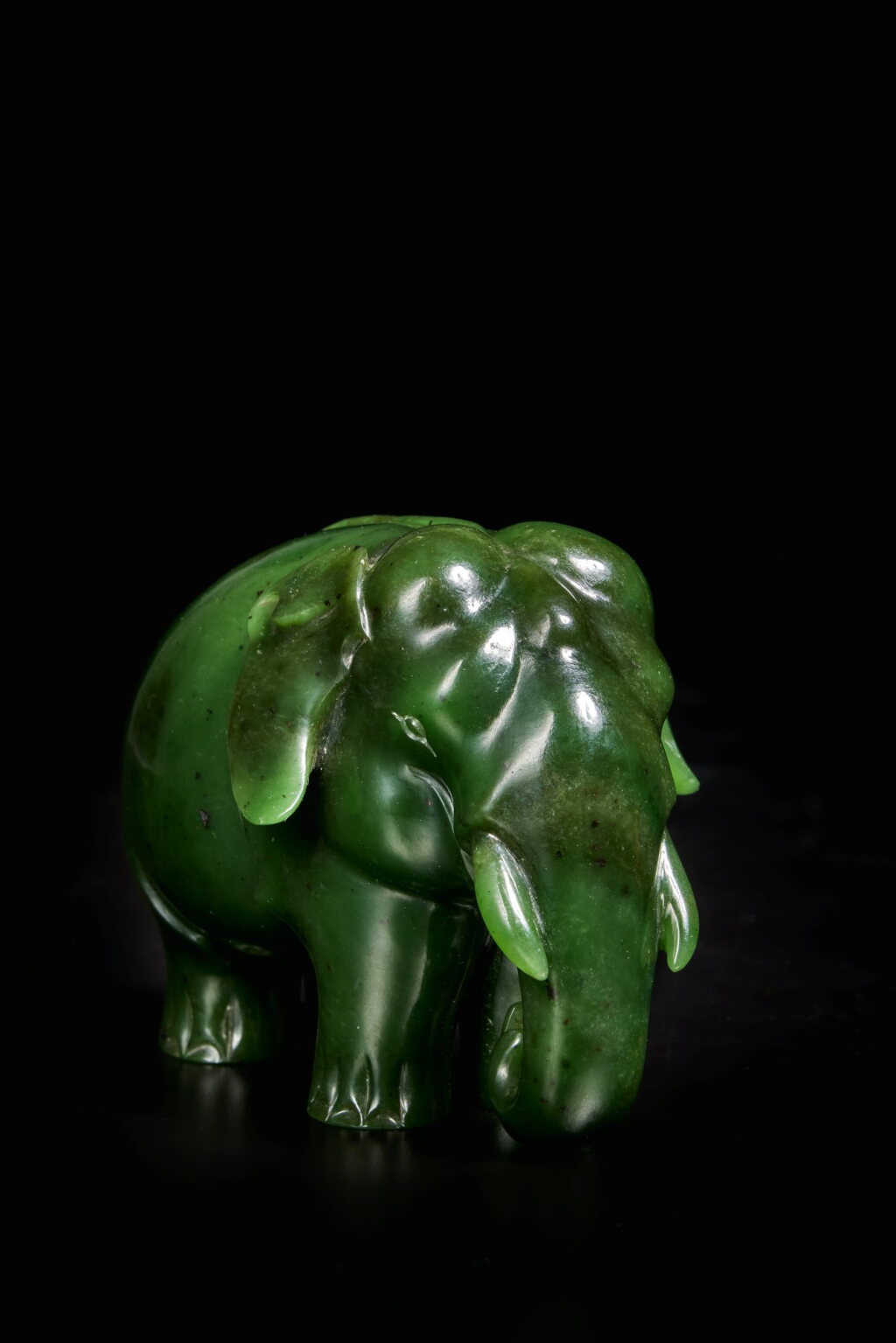 View full screen - View 1 of Lot 12. An Impressive Fabergé Nephrite Model of an Elephant, St. Petersburg, circa 1900.