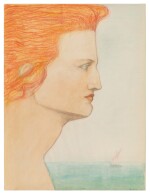 Portrait de profil avec vue sur mer; and three other works