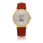 JAEGER-LECOULTRE | REF 141 008 1 YELLOW GOLD TRIPLE CALENDAR WRISTWATCH WITH MOON PHASES CIRCA 1960