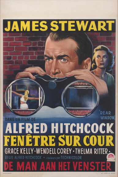 View full screen - View 1 of Lot 99. Rear Window (1954), Belgian re-release poster (1958).