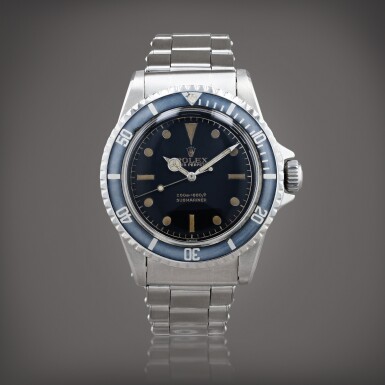 View full screen - View 1 of Lot 371. Submariner 'Gilt PCG', reference 5512 Montre bracelet en acier | Stainless steel wristwatch with bracelet Vers 1962 | Circa 1962.
