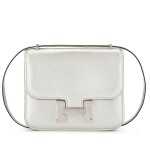 Limited Edition Silver Chèvre Metallic Mini Constance 18 Palladium Hardware, 2005