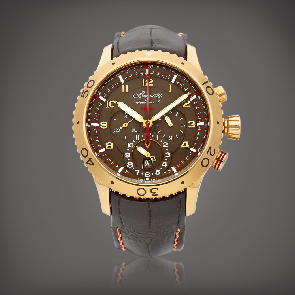 View full screen - View 1 of Lot 8606. Type XXII, Reference 3880 | A pink gold dual time flyback chronograph wristwatch with 24 hours indication and date, Circa 2011 | 寶璣 |Type XXII 型號3880 | 粉紅金兩地時間飛返計時腕錶,備24小時及日期顯示,約2011年製.