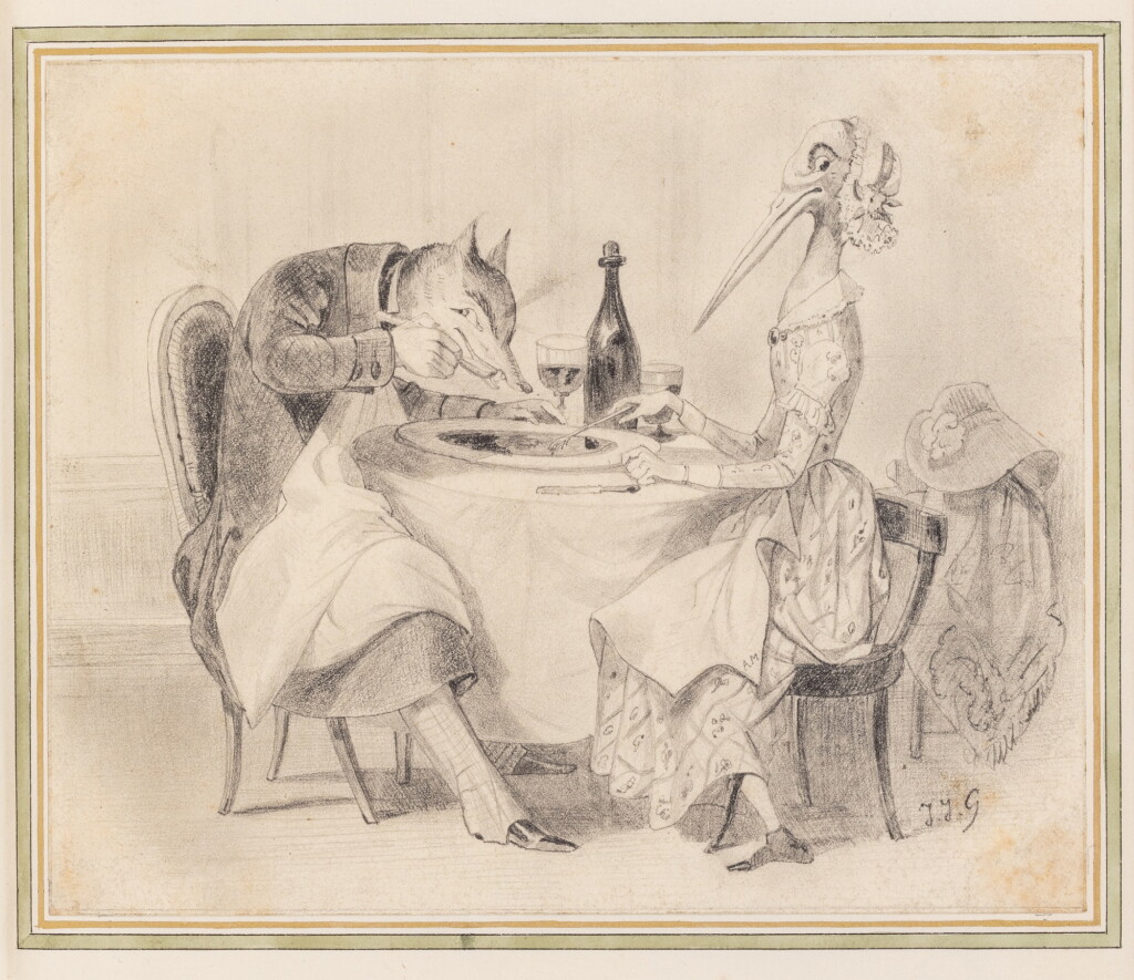 View full screen - View 1 of Lot 41. Scènes de la vie privée et publique des animaux. Paris, 1842.. Rel. de Chambolle-Duru. Avec un dessin original..