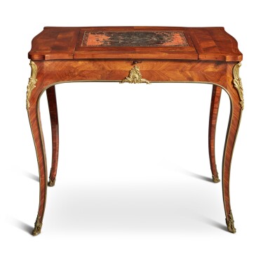 View full screen - View 1 of Lot 47. A Louis XV Gilt-Bronze Mounted Kingwood Writing Table, Circa 1745.