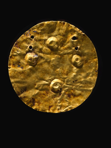 View full screen - View 1 of Lot 3. A GOLD DISC, LATE NEOLITHIC/ ENEOLITHIC/ EARLY COPPER AGE, BALATON-LASINJA-CULTURE (PERIOD I), 4200-4000 B.C..