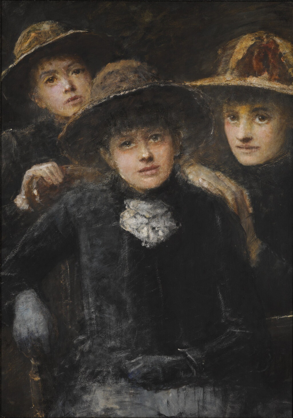 View full screen - View 1 of Lot 10. JOHN BUTLER YEATS | THREE GIRLS LISTENING TO MUSIC.