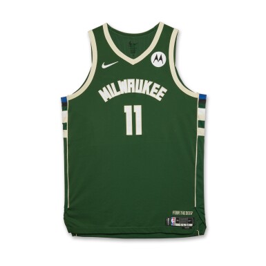 View full screen - View 1 of Lot 107. Brook Lopez Milwaukee Bucks 2023-2024 NBA Eastern Conference Round 1 Game Worn Icon Edition Jersey | Game 6 .