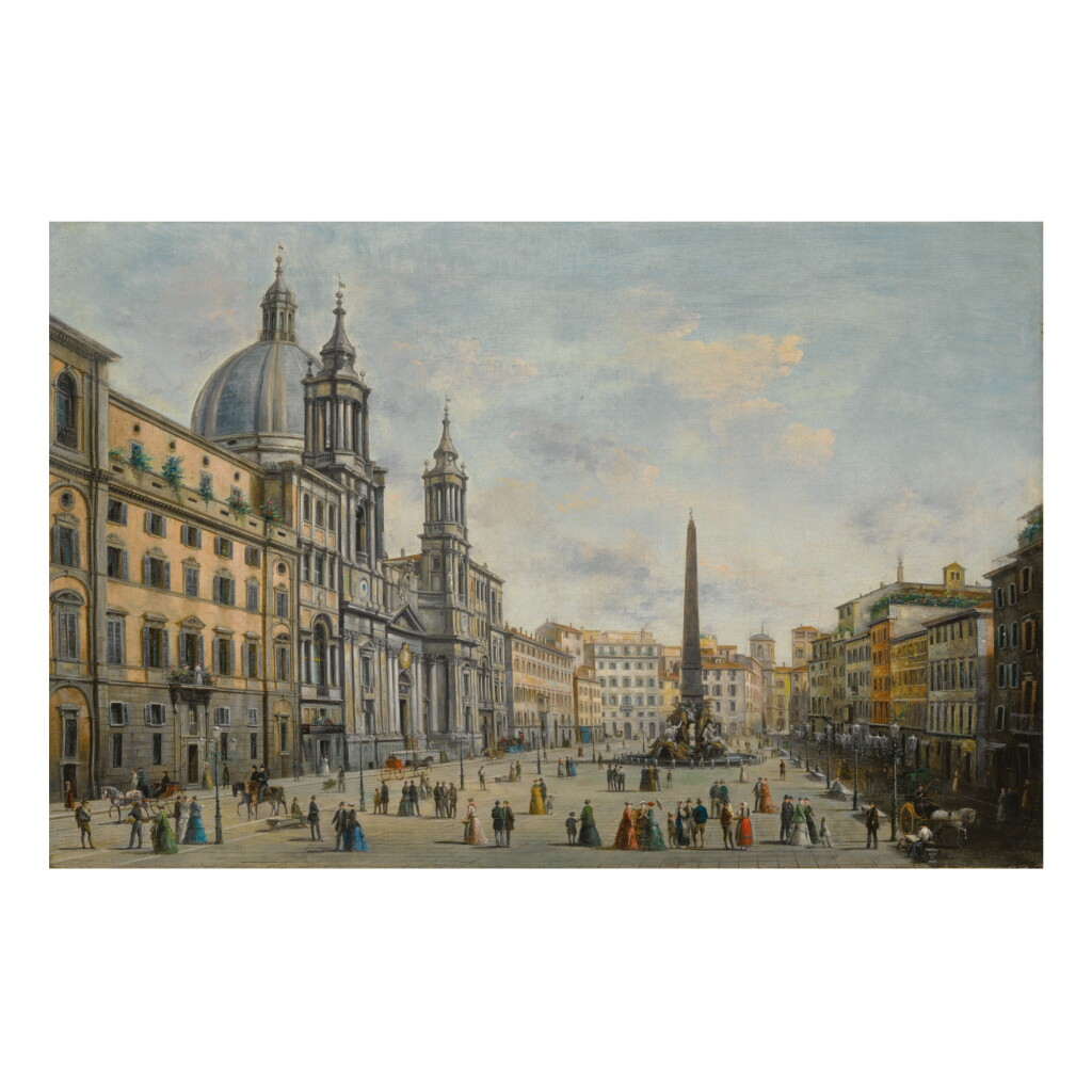 View full screen - View 1 of Lot 124. GIUSEPPE BISON | ROME, A VIEW OF THE PIAZZA NAVONA.