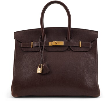 View full screen - View 1 of Lot 117. Vintage Chocolat Togo Birkin 35 Gold Hardware, 1996.