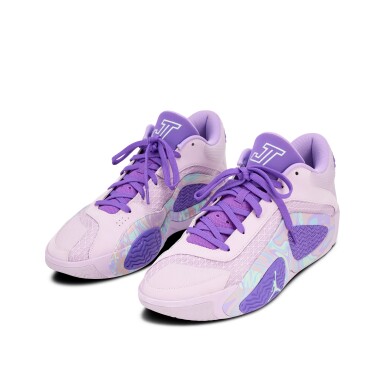 View full screen - View 1 of Lot 11. Jayson Tatum Boston Celtics 2024 Eastern Conference First Round Game Worn Sneakers | Game 4 | Championship Run.