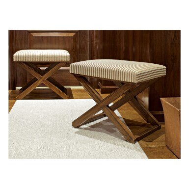 View full screen - View 1 of Lot 150. JEAN-MICHEL FRANK | PAIR OF STOOLS .