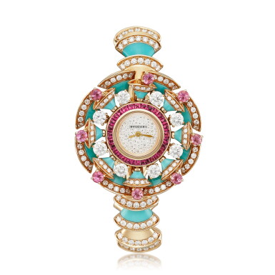 View full screen - View 1 of Lot 1862. 'Divas' Dream' Gem Set and Diamond Wristwatch | 寶格麗 | 'Divas' Dream' 寶石 及 鑽石腕錶.