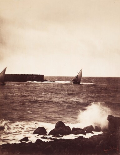 View full screen - View 1 of Lot 26. 'La Vague Brisée, Mer Méditeranée No 15', (The Breaking Wave), 1857.
