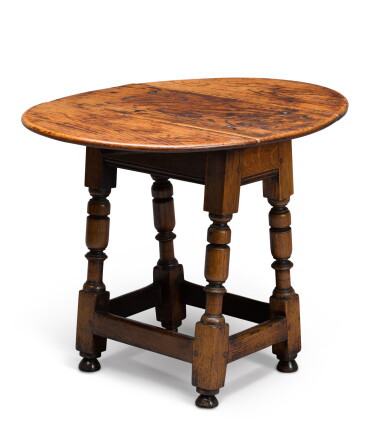 View full screen - View 1 of Lot 4. A Charles I oak drop-leaf stool-table, circa 1640.