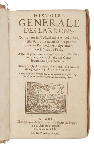 View full screen - View 1 of Lot 583. (Thieves, Rogues, and Vagabonds) | Thieves, Rogues, Vagabonds, Cutthroats, and Villains at large.