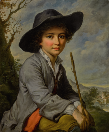 View full screen - View 1 of Lot 59. ATTRIBUTED TO CATHERINE LUSURIER | A YOUNG BOY SEATED IN A LANDSCAPE, THREE-QUARTER LENGTH.