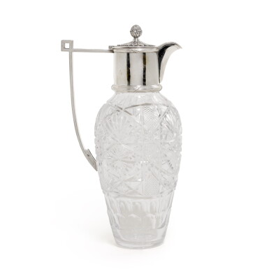 View full screen - View 1 of Lot 140. A Fabergé silver-mounted cut-glass decanter, Moscow, 1899-1908.
