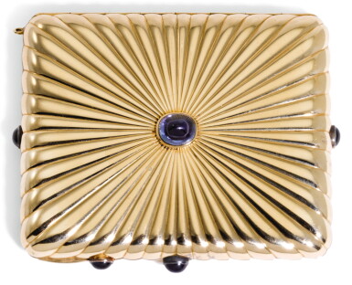 View full screen - View 1 of Lot 38. A JEWELLED GOLD VANITY CASE, UGO FRILLI, FLORENCE, IN RUSSIAN TASTE, CIRCA 1915.