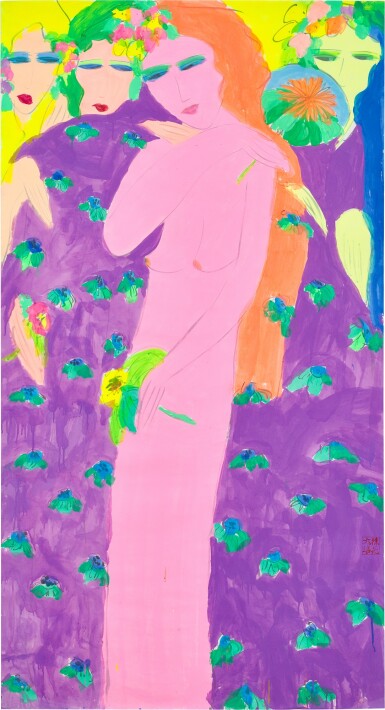 View full screen - View 1 of Lot 2007. Walasse Ting 丁雄泉 | Four ladies 四美圖.