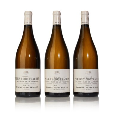 View full screen - View 1 of Lot 58. Puligny Montrachet, Clos de la Mouchère 2013 Domaine Henri Boillot (6 MAG).