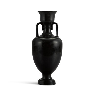 View full screen - View 1 of Lot 40. A Regency carved and turned 'Ashford marble' amphora vase, circa 1820.